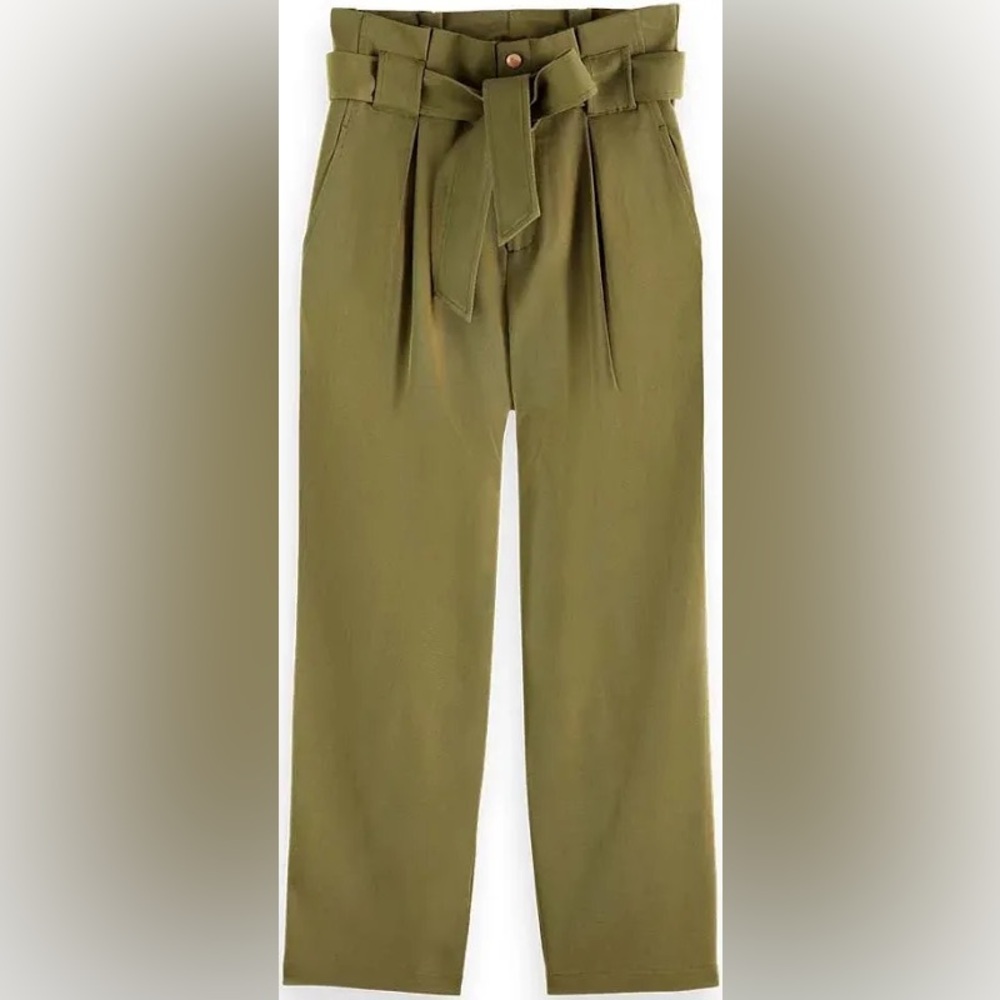 Scotch & Soda Daisy High-Ride Paperbag Trousers – Olive Green |  XS (NWT)